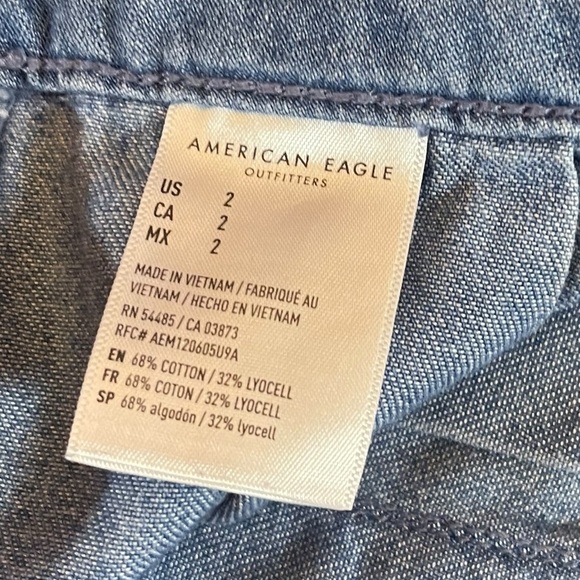 AMERICAN EAGLE OUTFITTERS SIZE 2 BLUE PLEATED MINI SKIRT - Picture 14 of 14